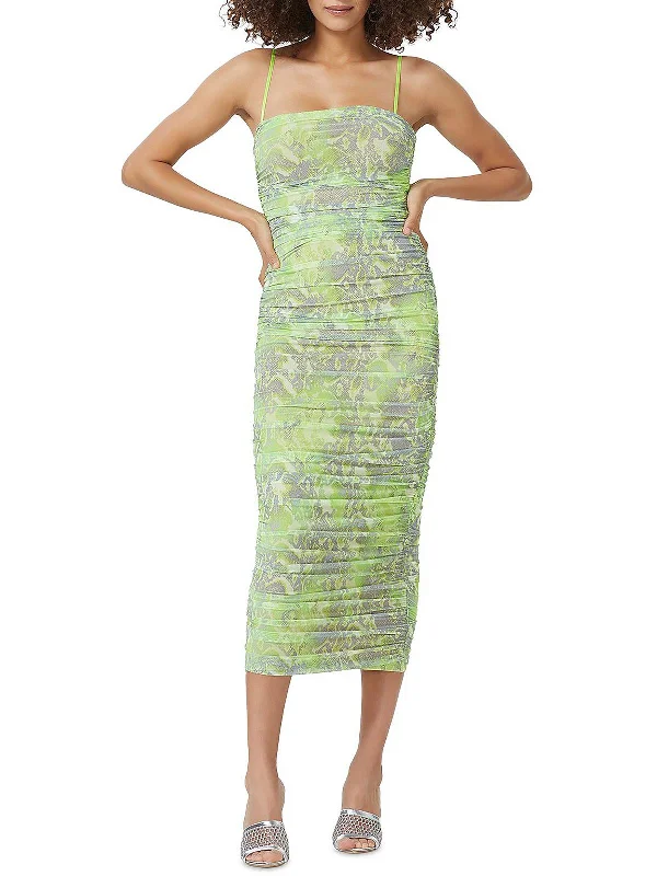Special Savings Hazel Womens Mesh Snake Print Sheath Dress