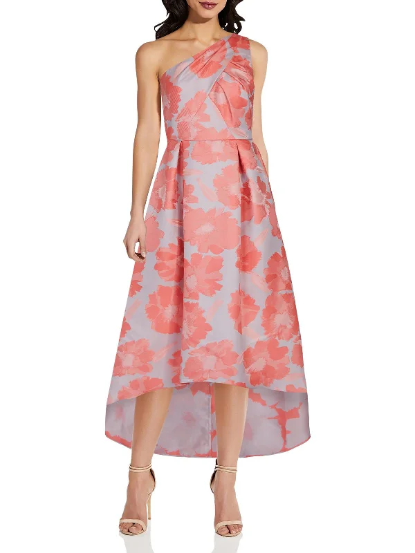 Mega Deal Womens Jacquard Hi-Low Evening Dress