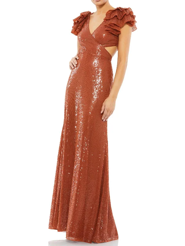 Extra Savings Womens Sequined Maxi Evening Dress