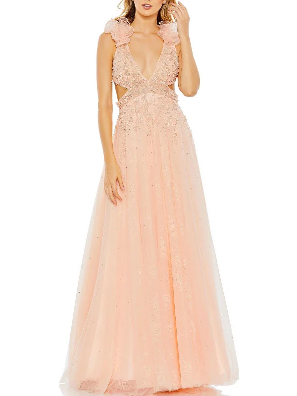 Early Bird Discount Womens Embellished Long Evening Dress
