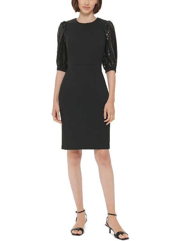 Stock Clearance Womens Sequined Midi Cocktail and Party Dress