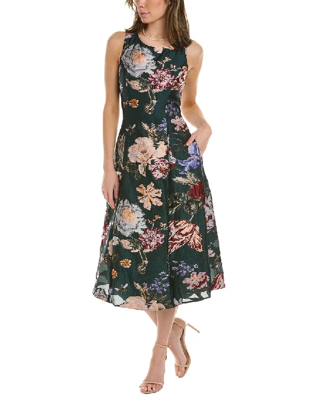 Factory Direct Sale Marchesa Notte Floral Fil-Coupé Midi Dress