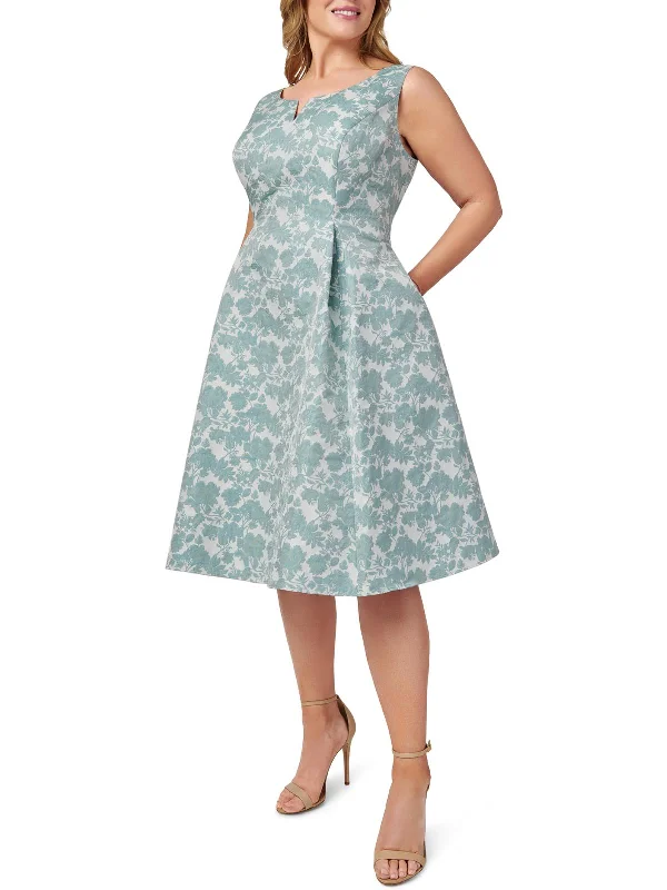 Unbeatable Prices Plus Womens Jacquard Knee-Length Fit & Flare Dress