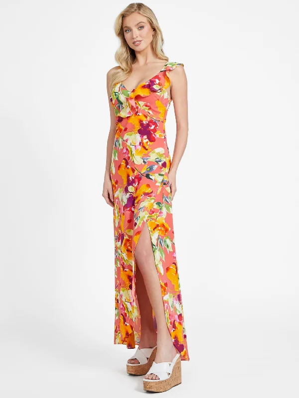 Deal Mania Astella Floral Sleeveless Long Dress