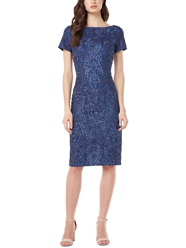 Savings Galore Womens Embroidered V-Back Cocktail and Party Dress