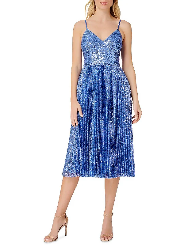 New Deals Womens Sequined Mid Calf Midi Dress