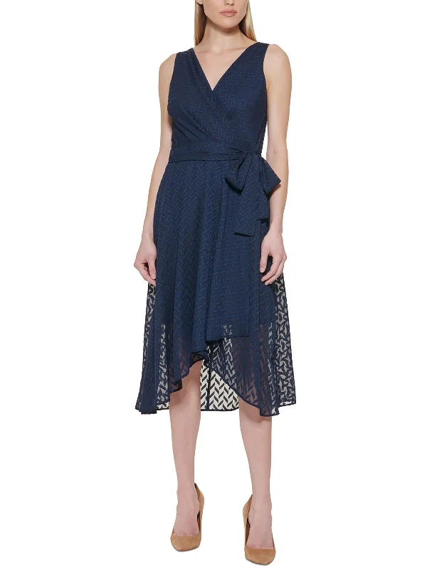 Lowest Price Womens Surplice Midi Wrap Dress