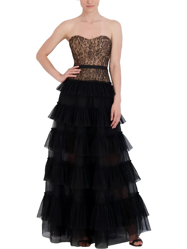 Super Savings Womens Lace Floral Evening Dress