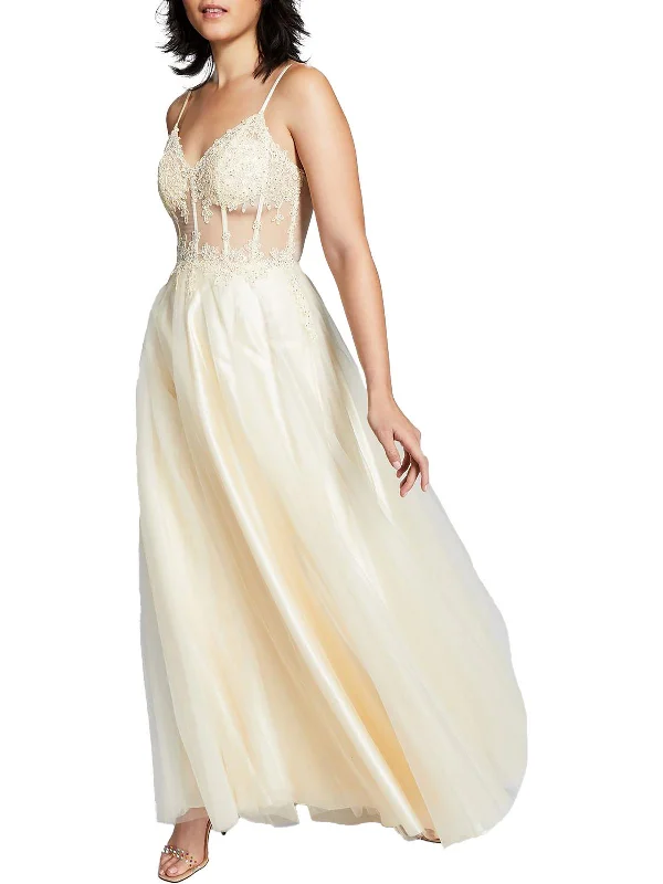 Limited Availability Juniors    Womens Corset Maxi Evening Dress