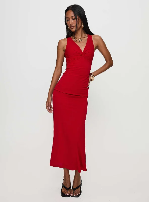 Special Savings Mesmerise Halter Maxi Dress Red