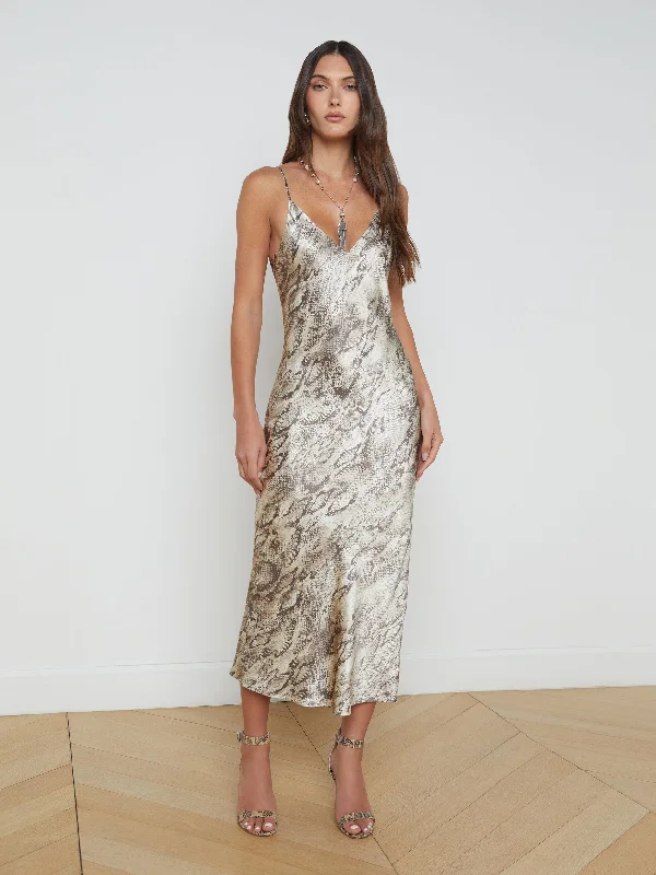 Act Fast Seridie Silk Slip Dress