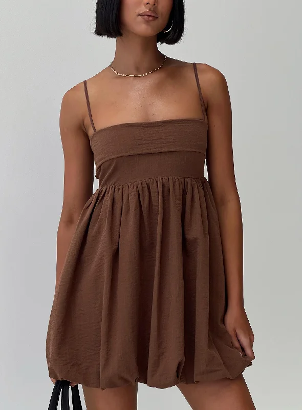 Must-Have Deals Layken Bubble Hem Mini Dress Chocolate Tall
