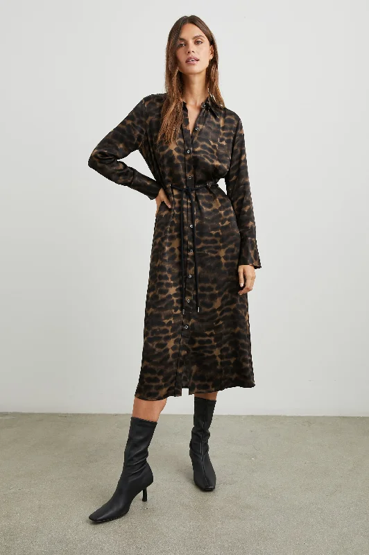 Quick Sale ANINA DRESS - UMBER LEOPARD