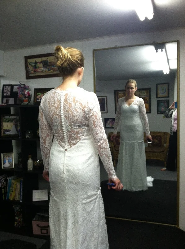 Exclusive Preview Other Beautiful Long Sleeved Chantilly Lace Wedding Dres