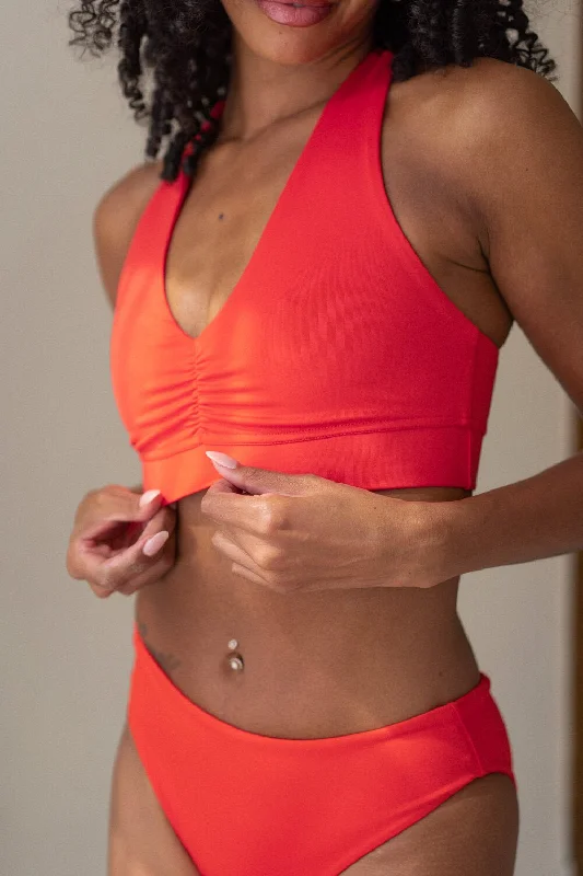 Closeout The Supportive Crossback Top - Fiesta Red