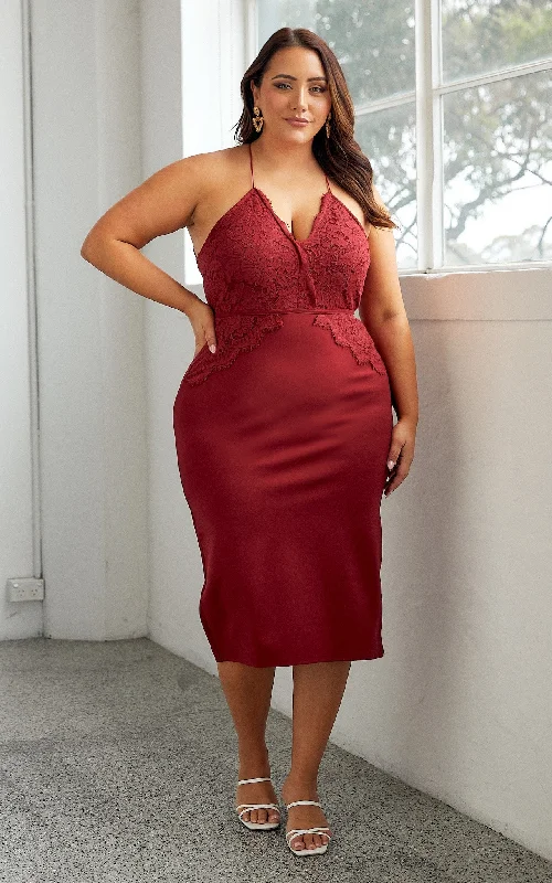 Act Now Chandon Lace Dress - Wine