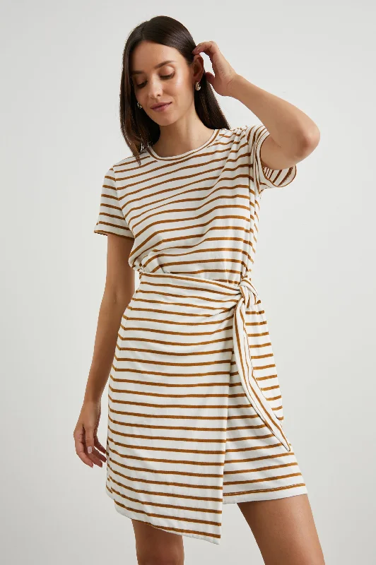 Act Now EDIE DRESS - CARMEL STRIPE