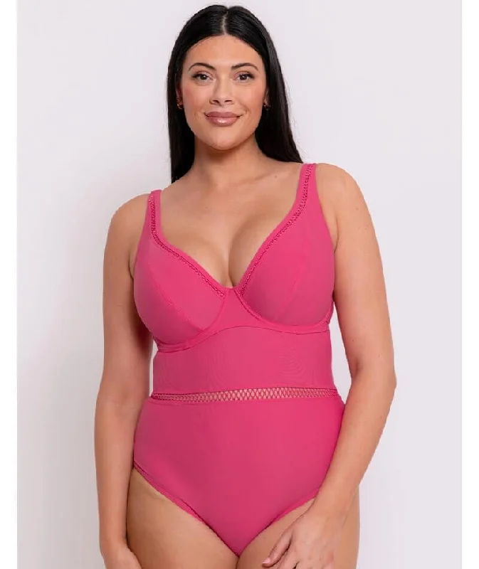 Reduced Prices Curvy Kate First Class Plunge Swimsuit - Pink