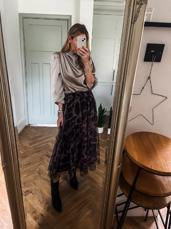 Daily Deals Leopard Print Mesh Skirt