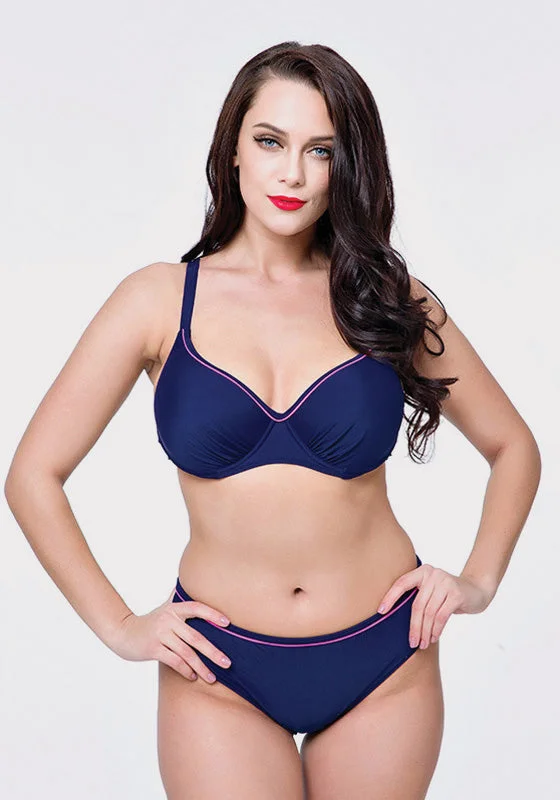 Factory Direct Sale Tiara Setha Plus Size Retro Push Up Swimwear