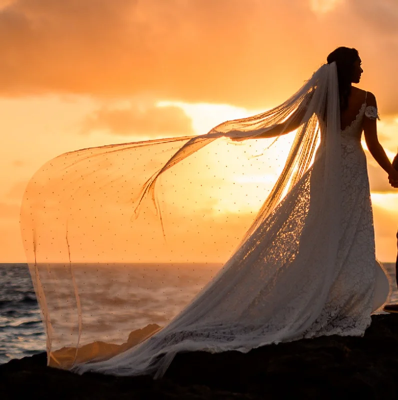 Act Now Grace Loves Lace Pearly Long Veil