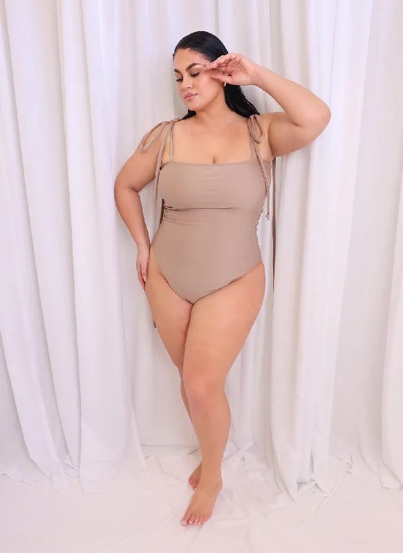Loyalty Reward Capri Tie Strap Swimsuit - Taupe
