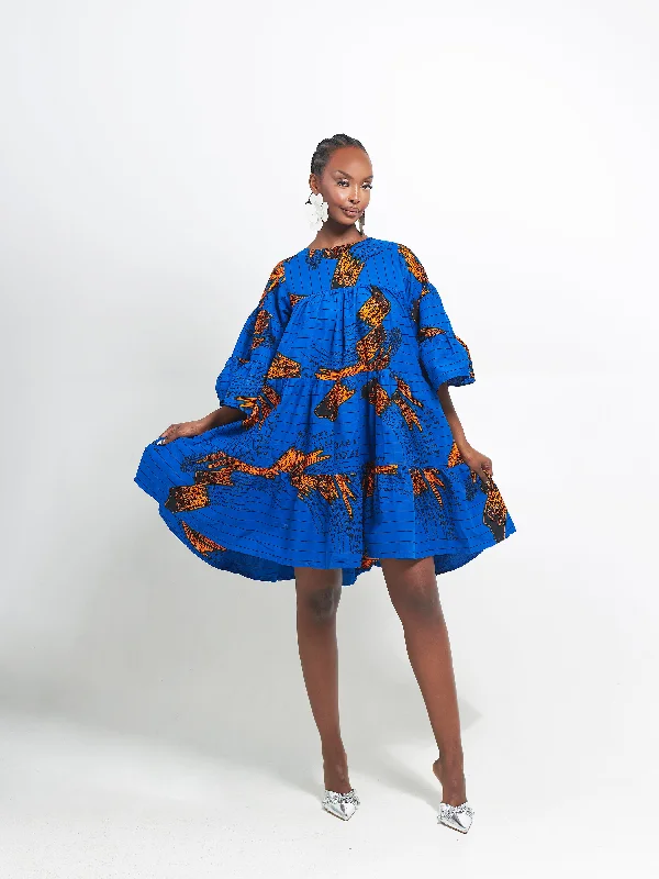 Price Drop TORI African Print Tiered Mini Dress