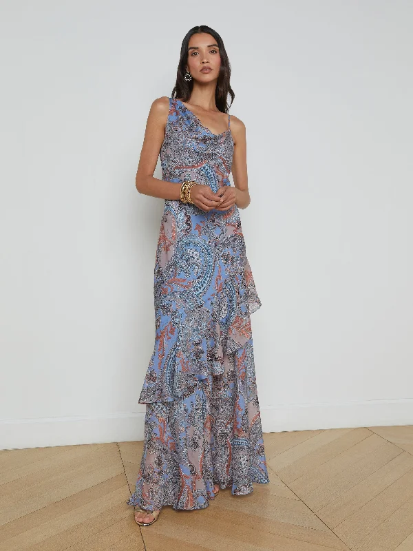 Mega Deal Viola Silk Cowl-Neck Gown