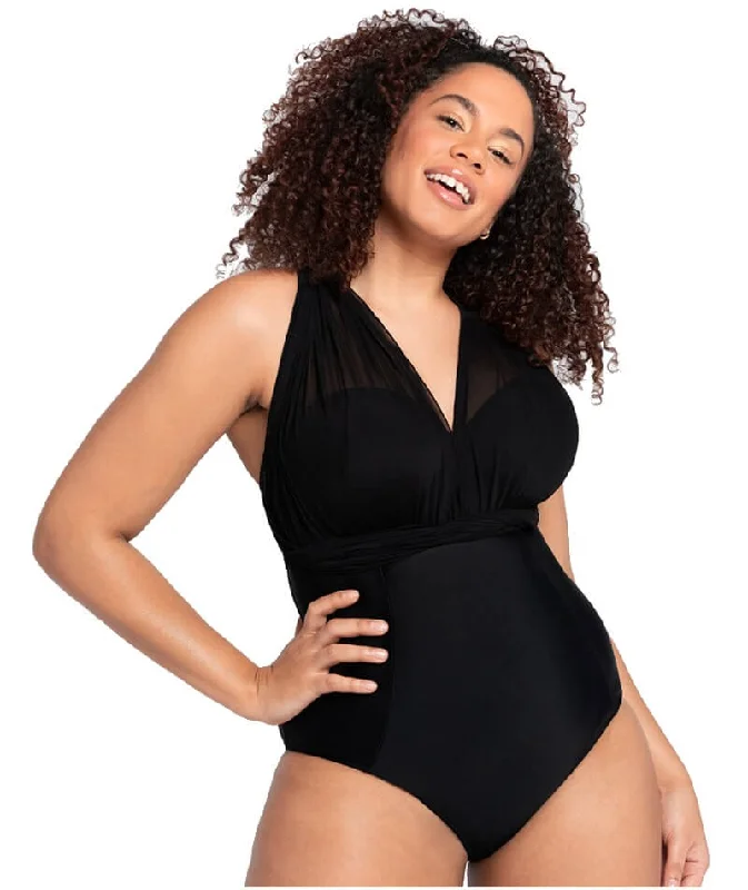 Low Prices Curvy Kate Wrapsody Bandeau One Piece Swimsuit - Black