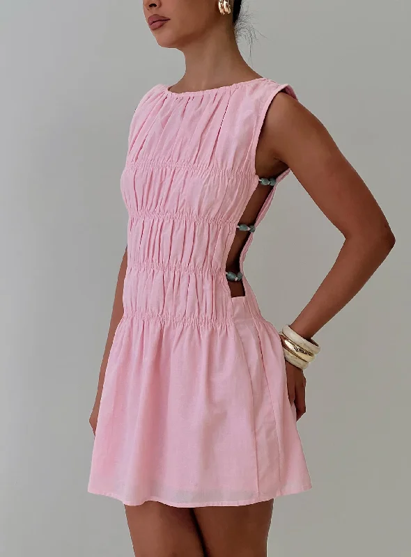 Exclusive Savings Evony Shirred Mini Dress Pink
