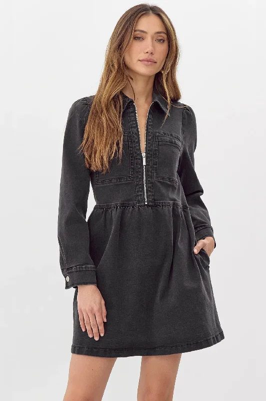 Warehouse Sale Lia Zip Denim Dress