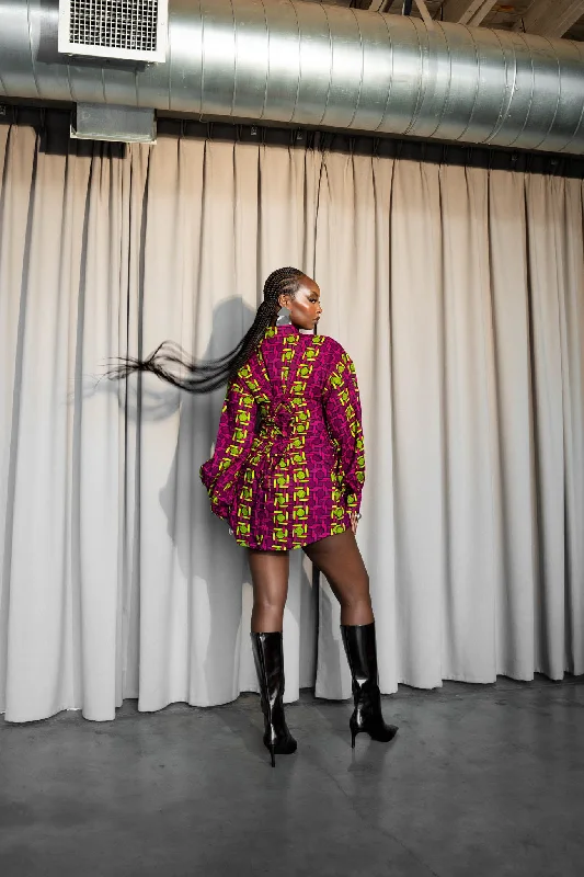 Huge Discounts WUNMI African Print Shirt Mini Dress