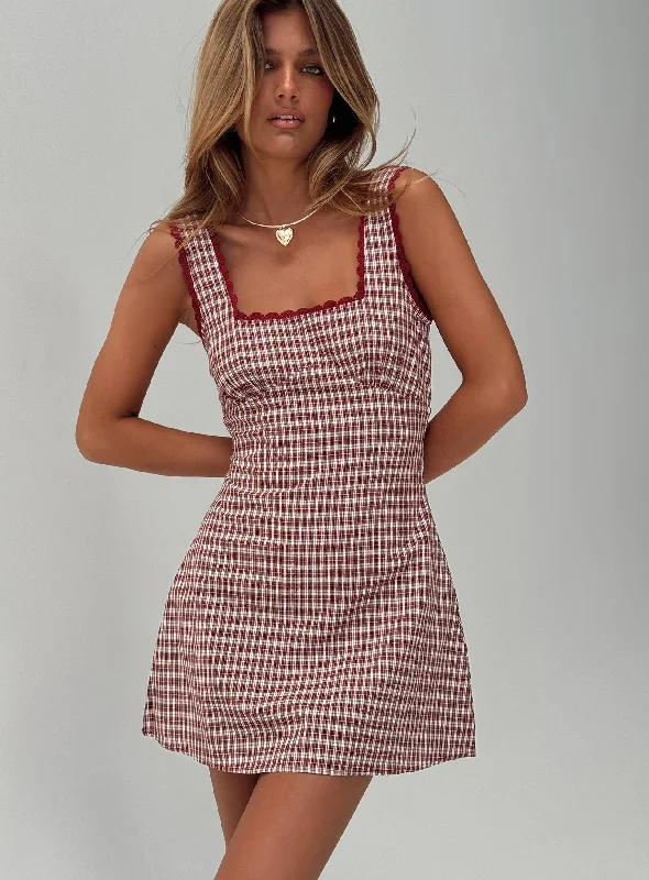 Price Blitz Dasha Mini Dress Red Check