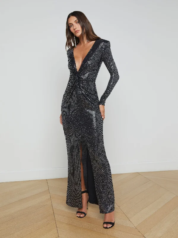 Flash Deals Rosetta Sequin Twist-Front Dress