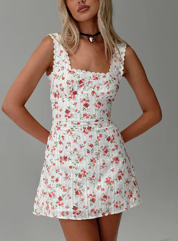 Weekend Deal Dasha Mini Dress White Floral