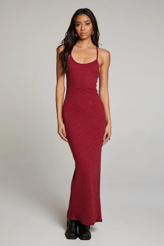 Seasonal Clearance Emma Blood Red Maxi Dress