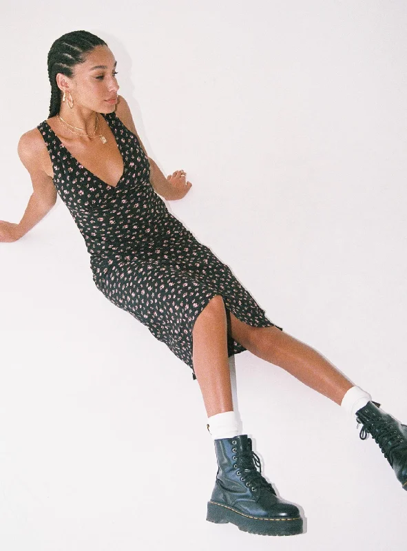 Closeout Sale Sariah Midi Dress Black