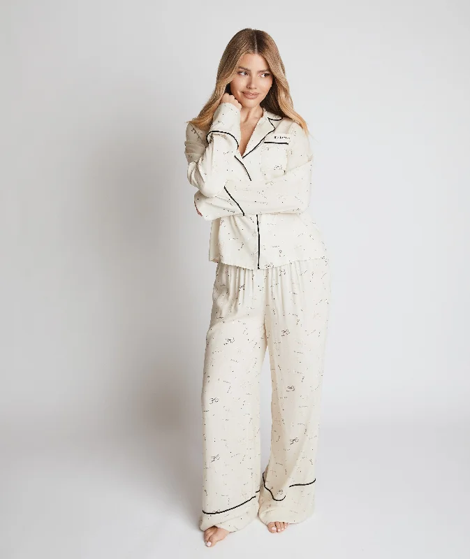 Steals and Deals Limited Edition Long Sleeve Wide Leg Pyjama Set