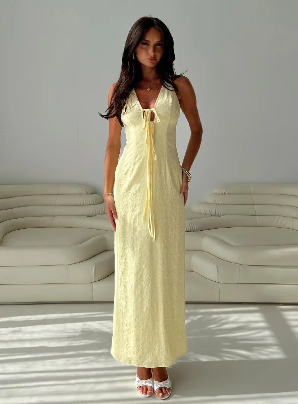 Shop and Save Chantilly Maxi Dress Lemon