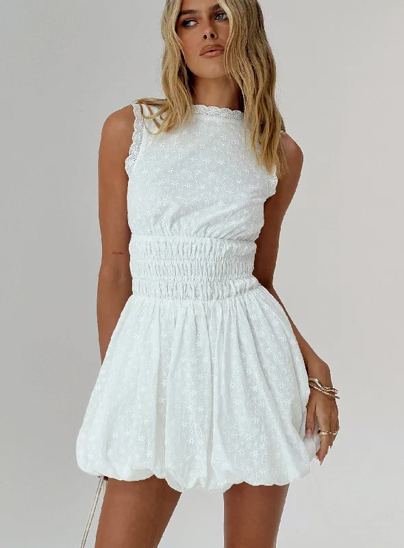 Price Reduction Vittoria Bubble Hem Mini Dress White
