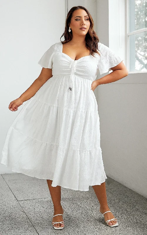 Bonus Savings Angelic Midi Dress - White