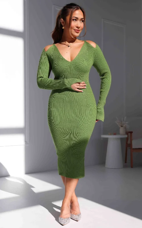 Sale Event Aziza Knit Midi Dress - Apple Green
