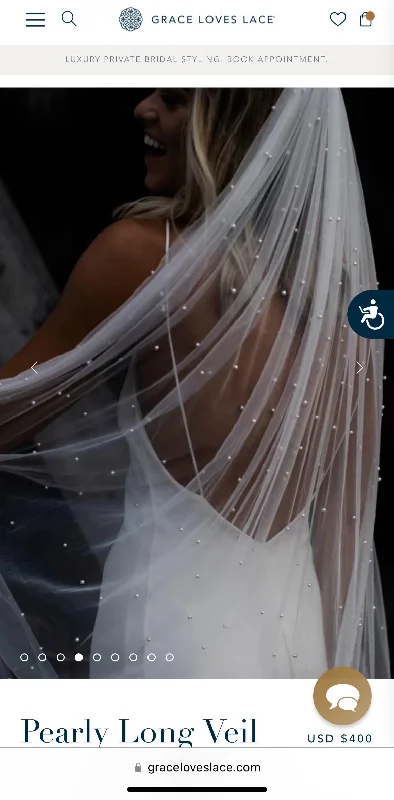 Deal of the Week Grace Loves Lace Pearly Long Veil