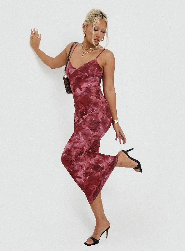 Price Drop Alert Hathaway Maxi Dress Burgundy Floral