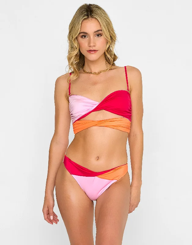 Buy Now Bri Bandeau Top - Sunset Hibiscus