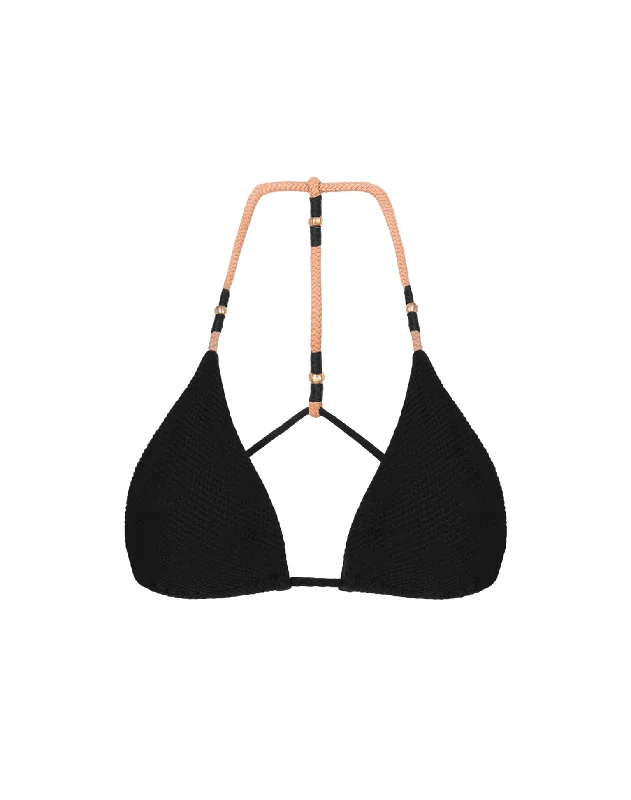 Savings Galore Ribbed Layla T Back Top - Black