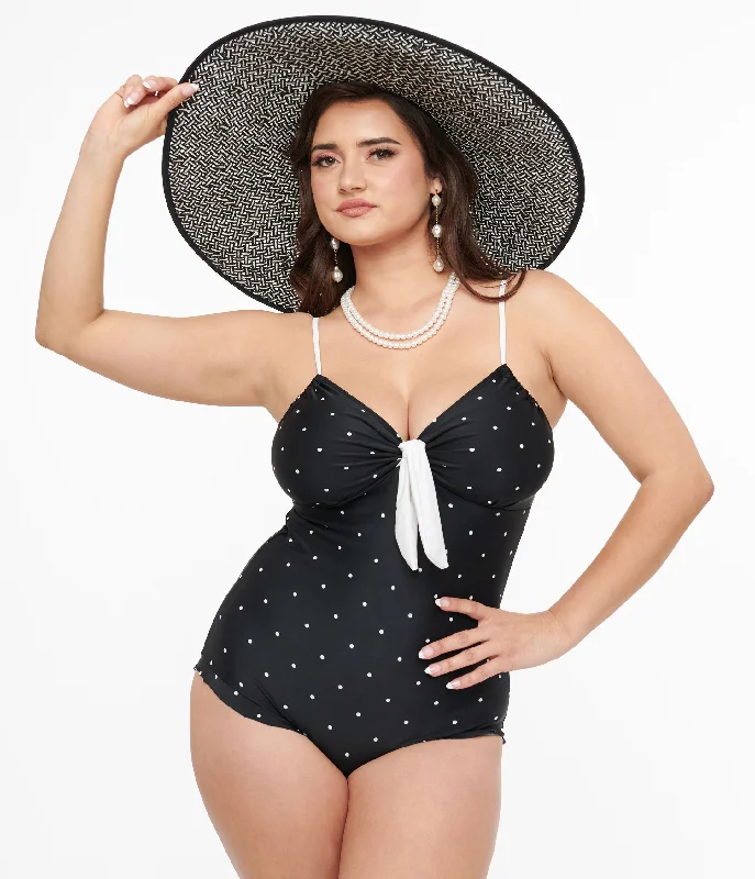 Black & White Dot One Piece Swimsuit