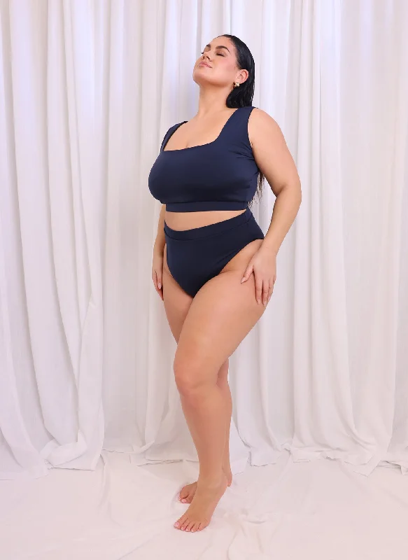 Exclusive Preview Essential High Waist Bikini Bottom - Navy