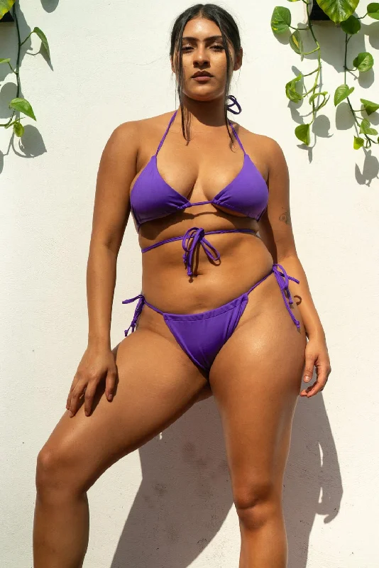 Super Sale The Ruched Drawstring Bottom - Grape Purple