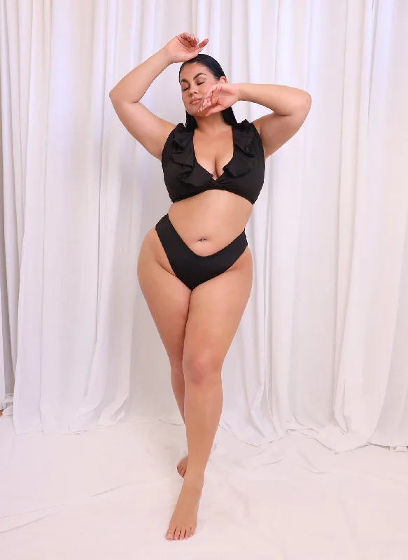 Limited Quantity Splash Brazilian Cut Bikini Bottom - Black